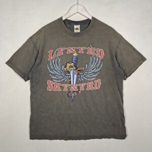Lynyrd Skynyrd 2007 Tour Graphic T-Shirt Gray XL Dagger Snake Concert Tee